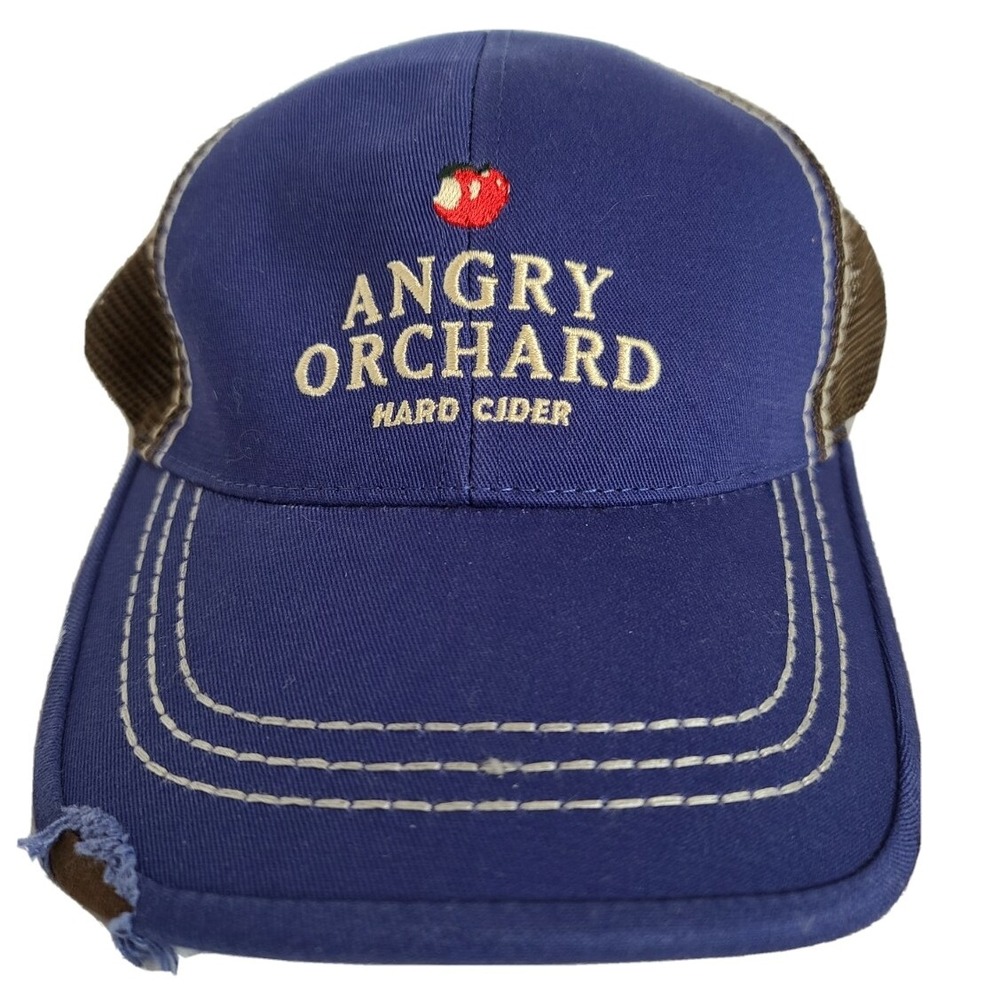 Angry Orchard Hard Cider Embroidered Trucker Hat Curved Bill Mesh SnapBack Cap